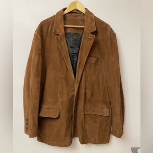 RARE Orvis Brown Suede Leather Field Jacket Mens 50 Sport Coat Throat Latch